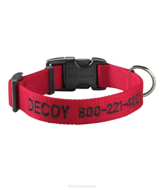 L.L.Bean Personalized Pet Collar Unisex J46J1223 Home Goods Red
