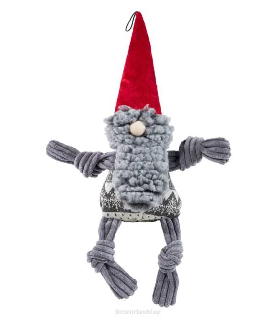 L.L.Bean Holiday Knottie Dog Toy Gnome Unisex J46J2085 Home Goods Gray