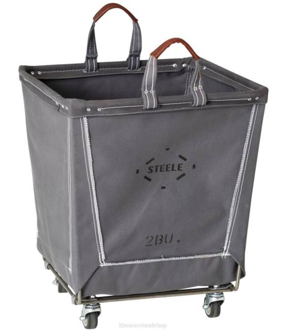 L.L.Bean Steele Two Bushel Small Carry Basket with Casters Unisex J46J4529 Home Decor Gray