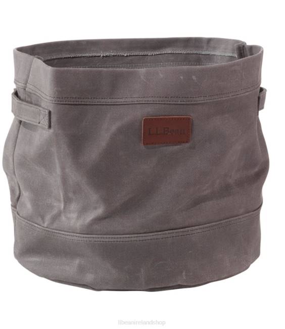 L.L.Bean Waxed-Canvas Storage Tote Unisex J46J2698 Home Decor Charcoal