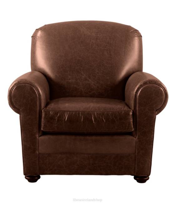 L.L.Bean Leather Lodge Chair Unisex J46J2832 Indoor Furniture Chestnut Brown