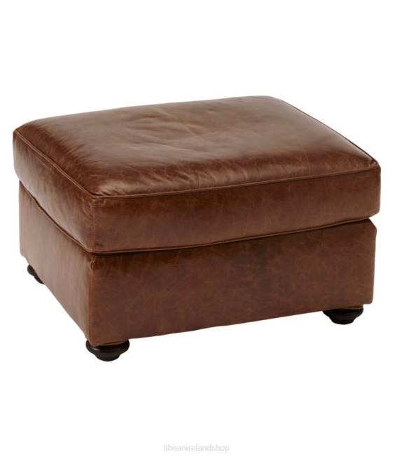 L.L.Bean Leather Lodge Ottoman Unisex J46J2891 Indoor Furniture Chestnut Brown