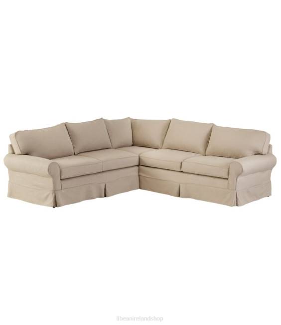L.L.Bean Pine Point Slipcovered Sectional Performance Linen Unisex J46J2907 Indoor Furniture Khaki