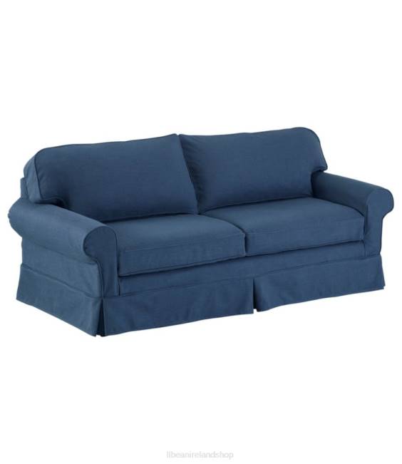 L.L.Bean Pine Point Slipcovered Sofa Performance Linen Unisex J46J4554 Indoor Furniture Blue