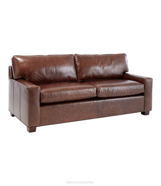 L.L.Bean Portland Leather Sofa Unisex J46J2901 Indoor Furniture Chestnut Brown