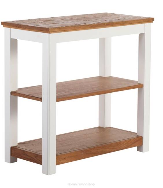 L.L.Bean Painted Farmhouse Two-Shelf Console Wood Top Unisex J46J2878 Indoor Furniture Paperwhite