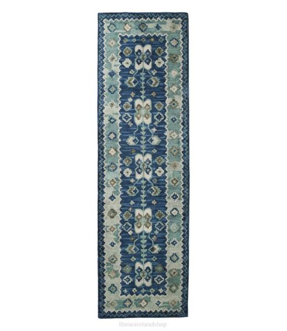 L.L.Bean Double Border Wool Hooked Runner Unisex J46J2847 Home Goods Blue