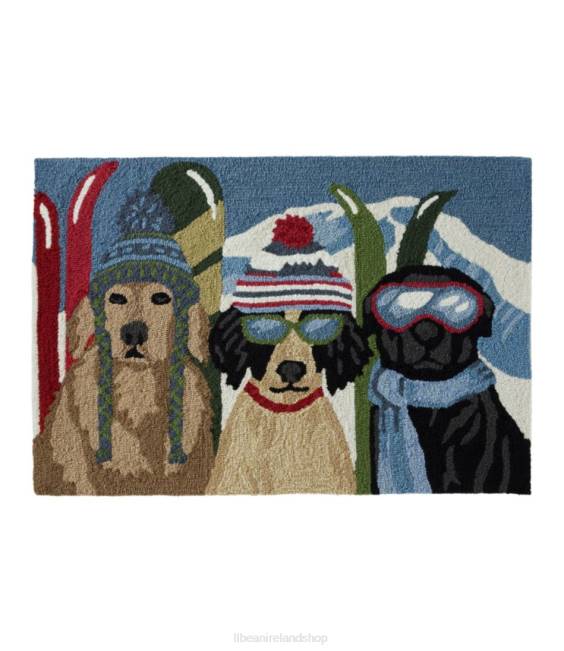 L.L.Bean Indoor/Outdoor Vacationland Rug Dogs Skiing Unisex J46J2536 Home Goods Multi