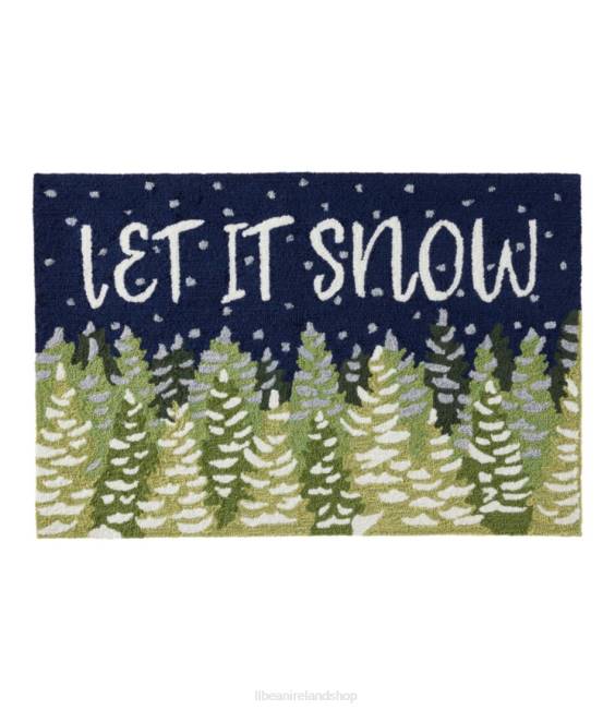 L.L.Bean Indoor/Outdoor Vacationland Rug Let it Snow Unisex J46J2543 Home Goods Multi