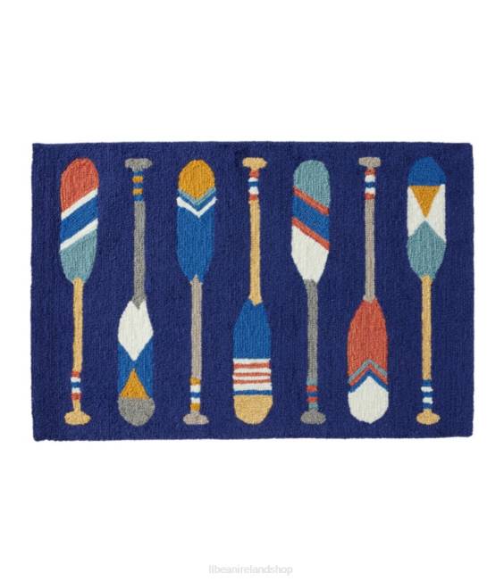 L.L.Bean Indoor/Outdoor Vacationland Rug Paddles Unisex J46J2559 Home Goods Multi