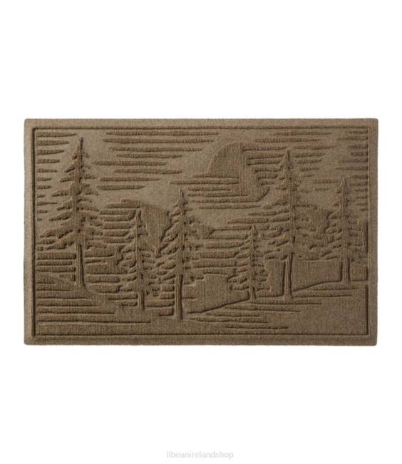 L.L.Bean Everyspace Recycled Waterhog Doormat Pine Trees Unisex J46J2479 Home Goods Camel