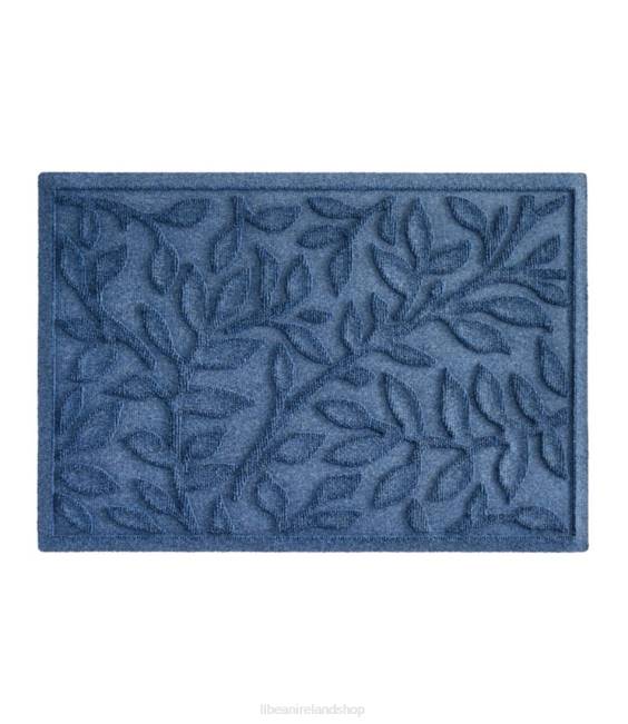 L.L.Bean Heavyweight Recycled Waterhog Doormat Woodland Leaf Unisex J46J2496 Home Goods Moonlight Blue