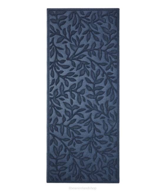 L.L.Bean Heavyweight Recycled Waterhog Mat Runner Woodland Leaf Unisex J46J2608 Home Goods Moonlight Blue