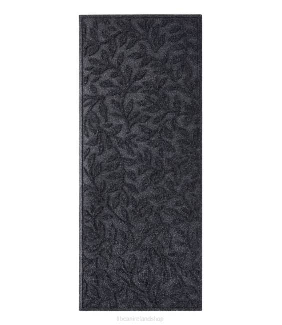 L.L.Bean Heavyweight Recycled Waterhog Mat Runner Woodland Leaf Unisex J46J5571 Home Goods Charcoal