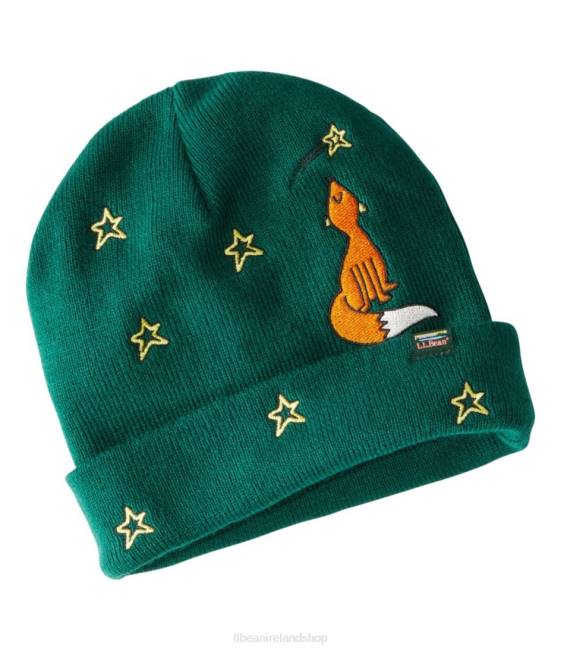 L.L.Bean Beanie Kids J46J3024 Clothing Camp Green Shooting Stars