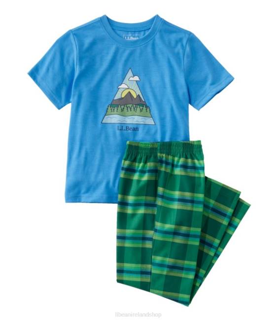 L.L.Bean All-Season Pajamas Kids J46J3061 Clothing Cool Blue Outdoors