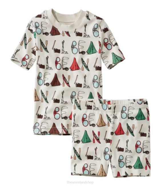 L.L.Bean Organic Cotton Fitted Pajamas Kids J46J418 Clothing Silver Birch Outdoors