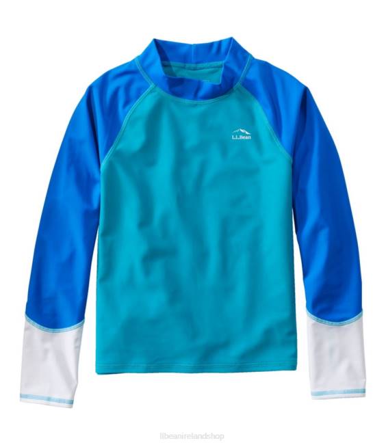 L.L.Bean Sun-and-Surf Swim Shirt Kids J46J421 Clothing Aquamarine Color Block