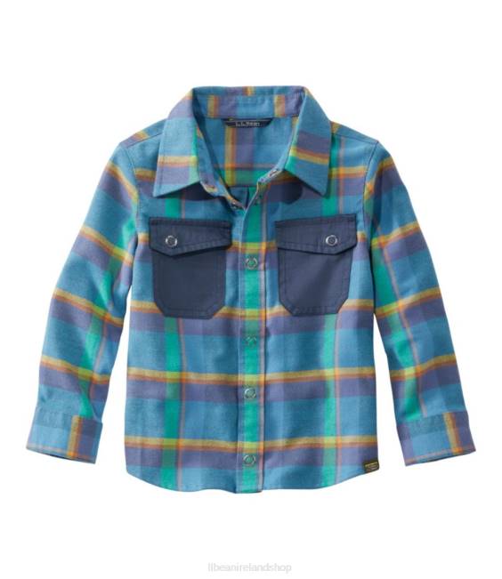 L.L.Bean BeanFlex All-Season Flannel Shirt Kids J46J98 Clothing Marine Blue
