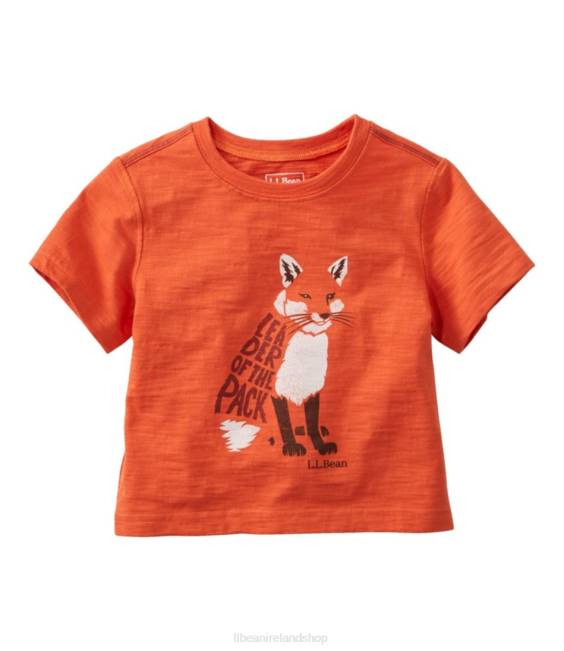 L.L.Bean Graphic Tee Kids J46J475 Clothing Peak Orange Fox
