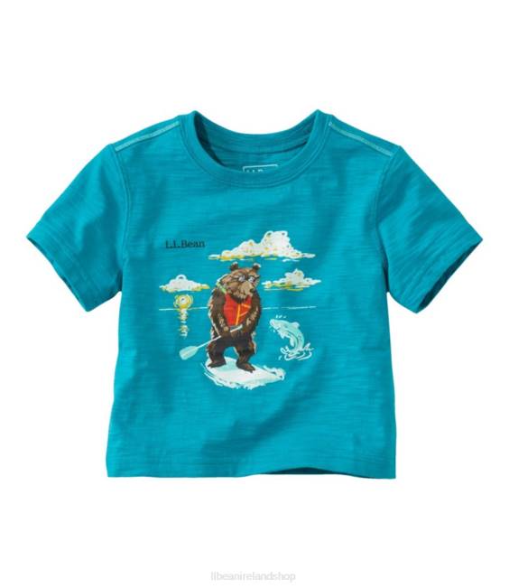 L.L.Bean Graphic Tee Kids J46J5920 Clothing Aquamarine Paddle Bear