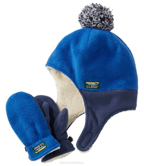 L.L.Bean Infants' and Mountain Classic Fleece Hat and Mitten Set Kids J46J768 Clothing Deep Sapphire