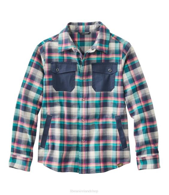 L.L.Bean BeanFlex All-Season Flannel Shirt Kids J46J5723 Clothing Silver Birch