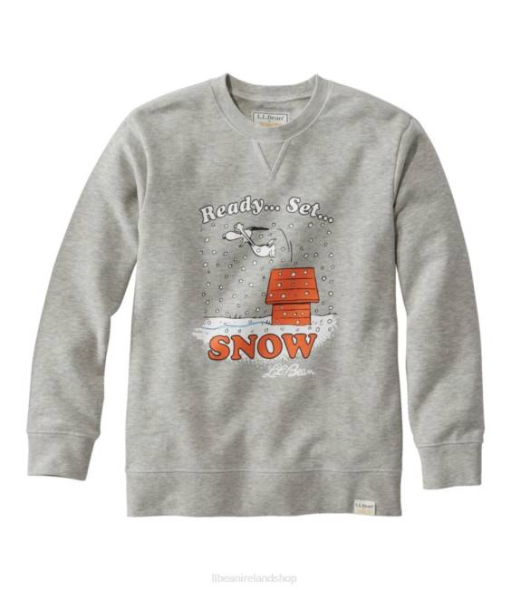 L.L.Bean Little X Peanuts Crew Sweatshirt Kids J46J654 Clothing Heather Gray