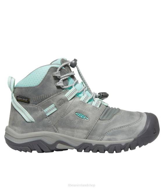 L.L.Bean Waterproof Keen Ridge Flex Hikers Kids J46J3838 Footwear Grey/Blue Tint
