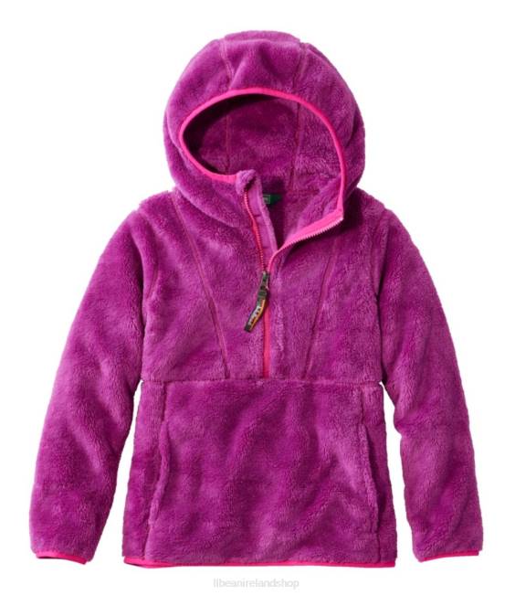 L.L.Bean Hi-Pile Fleece Hooded Pullover Kids J46J652 Outerwear Wild Aster