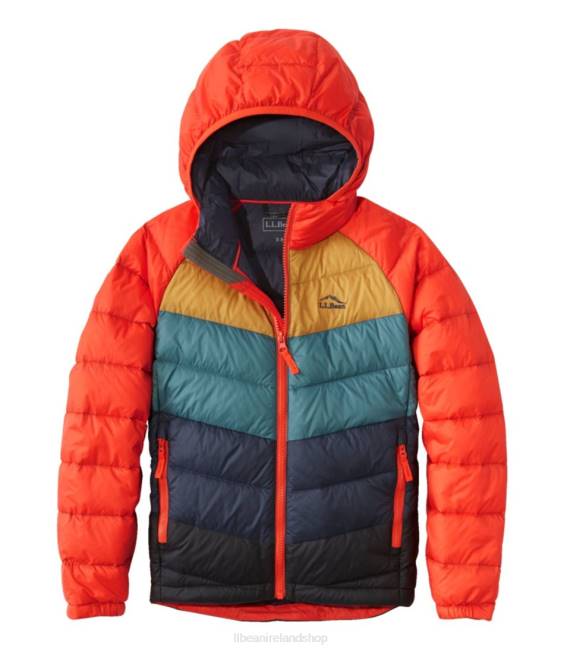 L.L.Bean Ultralight 650 Down Jacket Kids J46J955 Outerwear Cherry Tomato Colorblock