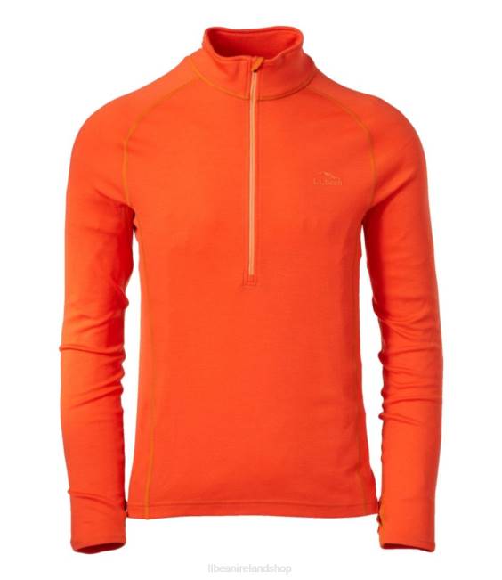 L.L.Bean Cresta Midweight 250 Quarter-Zip Top Men J46J4960 Clothing Orange
