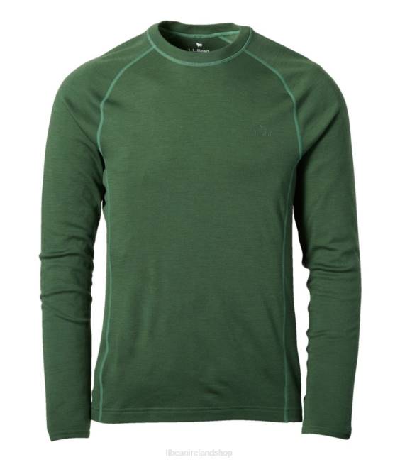 L.L.Bean Cresta Wool Midweight 250 Crew Top Men J46J6644 Clothing Rain Forest