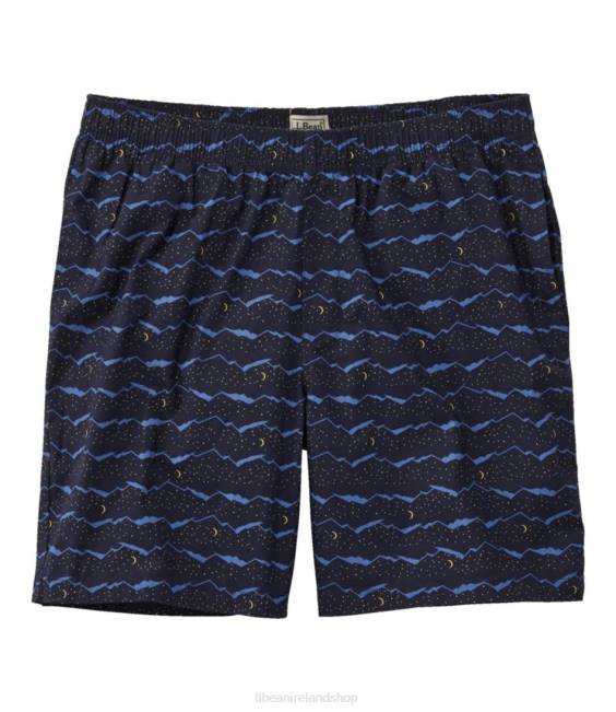 L.L.Bean Comfort Stretch Woven Sleep Shorts Men J46J4790 Clothing Classic Navy Night Mountain