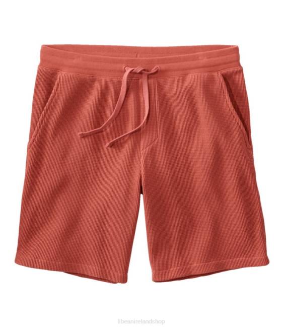 L.L.Bean Comfort Waffle Lounge Shorts Men J46J4905 Clothing Rust Orange