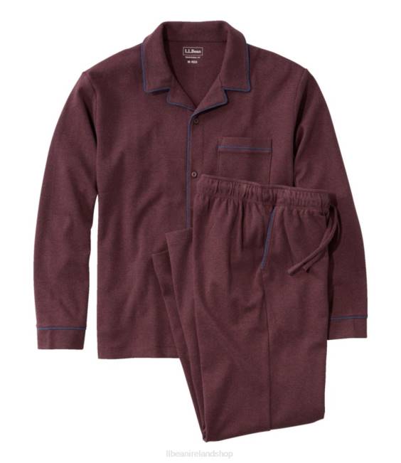 L.L.Bean Cotton Knit Pajamas Men J46J166 Clothing Currant Heather