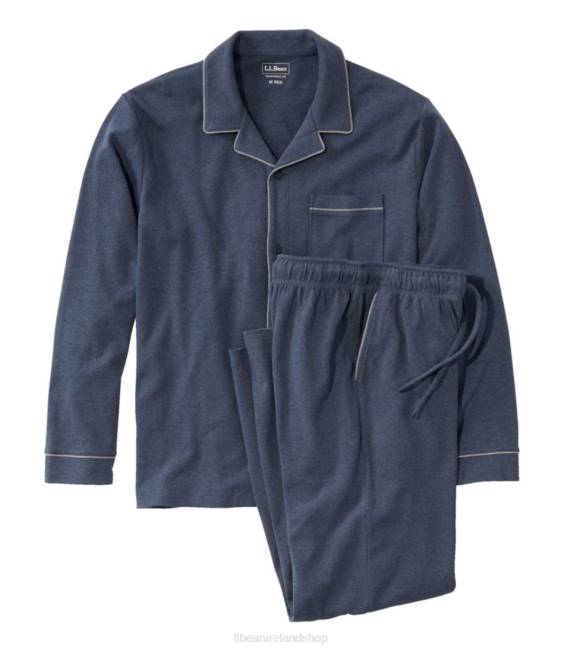 L.L.Bean Cotton Knit Pajamas Men J46J4683 Clothing Navy Heather