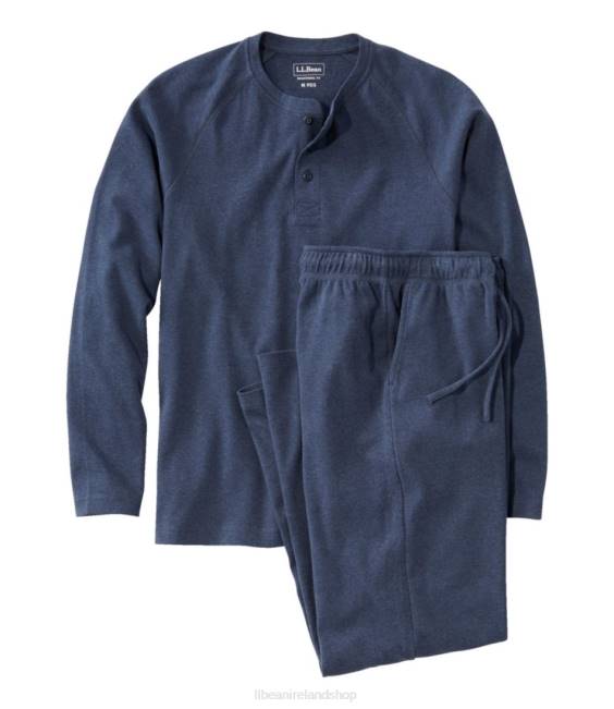 L.L.Bean Cotton Knit Pajamas Men J46J5735 Clothing Navy Heather