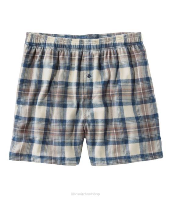 L.L.Bean Scotch Plaid Flannel Boxers Men J46J3229 Clothing Indigo Tartan