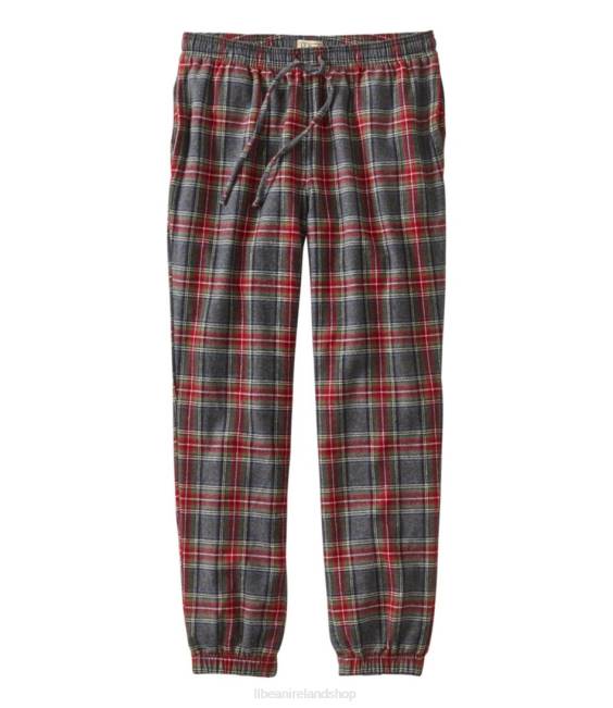 L.L.Bean Scotch Plaid Flannel Jogger Pants Men J46J7012 Clothing Grey Stewart