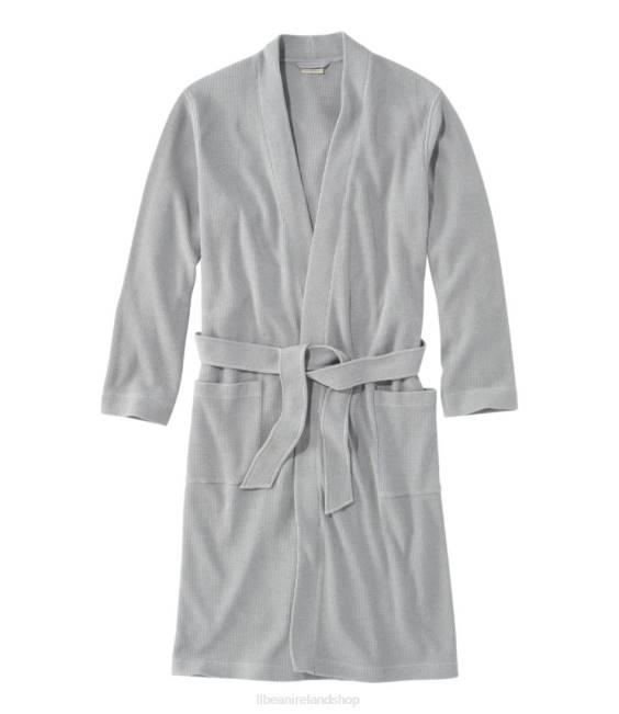 L.L.Bean Comfort Waffle Robe Men J46J325 Clothing Gray Heather
