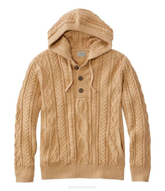 L.L.Bean Heritage Soft Cotton Fisherman Sweater Men J46J3527 Clothing Katahdin Khaki