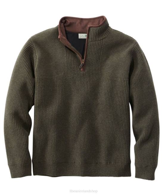 L.L.Bean Waterfowl Sweater with WINDSTOPPER by GORE-TEX LABS Men J46J563 Clothing Forest Shadow Heather