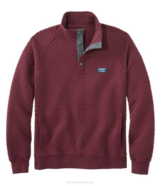 L.L.Bean Quilted Sweatshirt Men J46J6560 Clothing Deep Wine