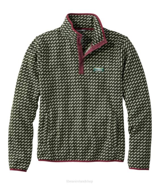 L.L.Bean Sweater Fleece Pullover Men J46J7058 Clothing Forest Shade Birdseye
