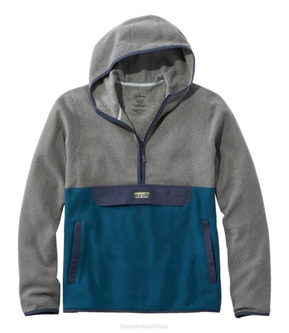 L.L.Bean Trail Fleece Men J46J5118 Clothing Gray Heather/Deep Admiral Blue