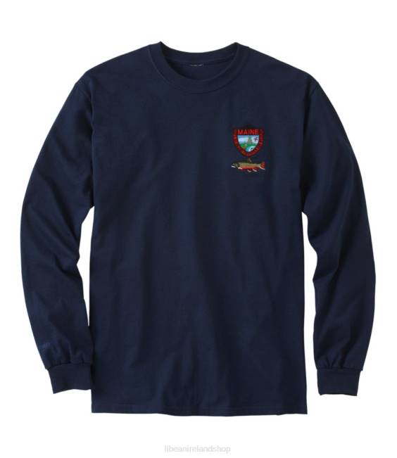 L.L.Bean MIF&W Tee Men J46J584 Fishing Navy