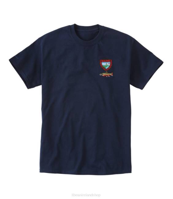 L.L.Bean MIF&W Tee Men J46J731 Fishing Navy