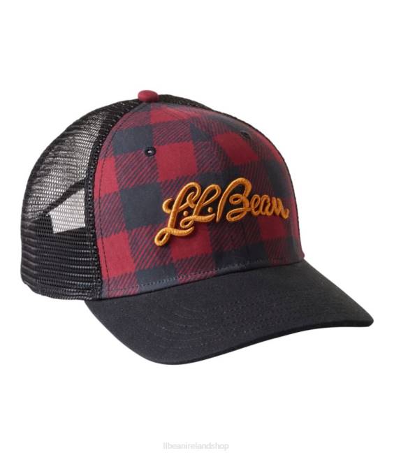 L.L.Bean Trucker Hat Logo Men J46J645 Accessories Mountain Red Buffalo Plaid