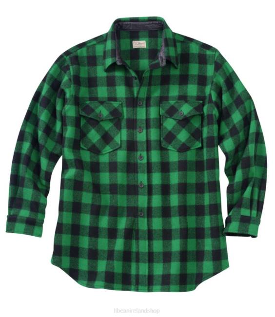 L.L.Bean Maine Guide Shirt Men J46J1748 Outdoor Equipment Green/Black